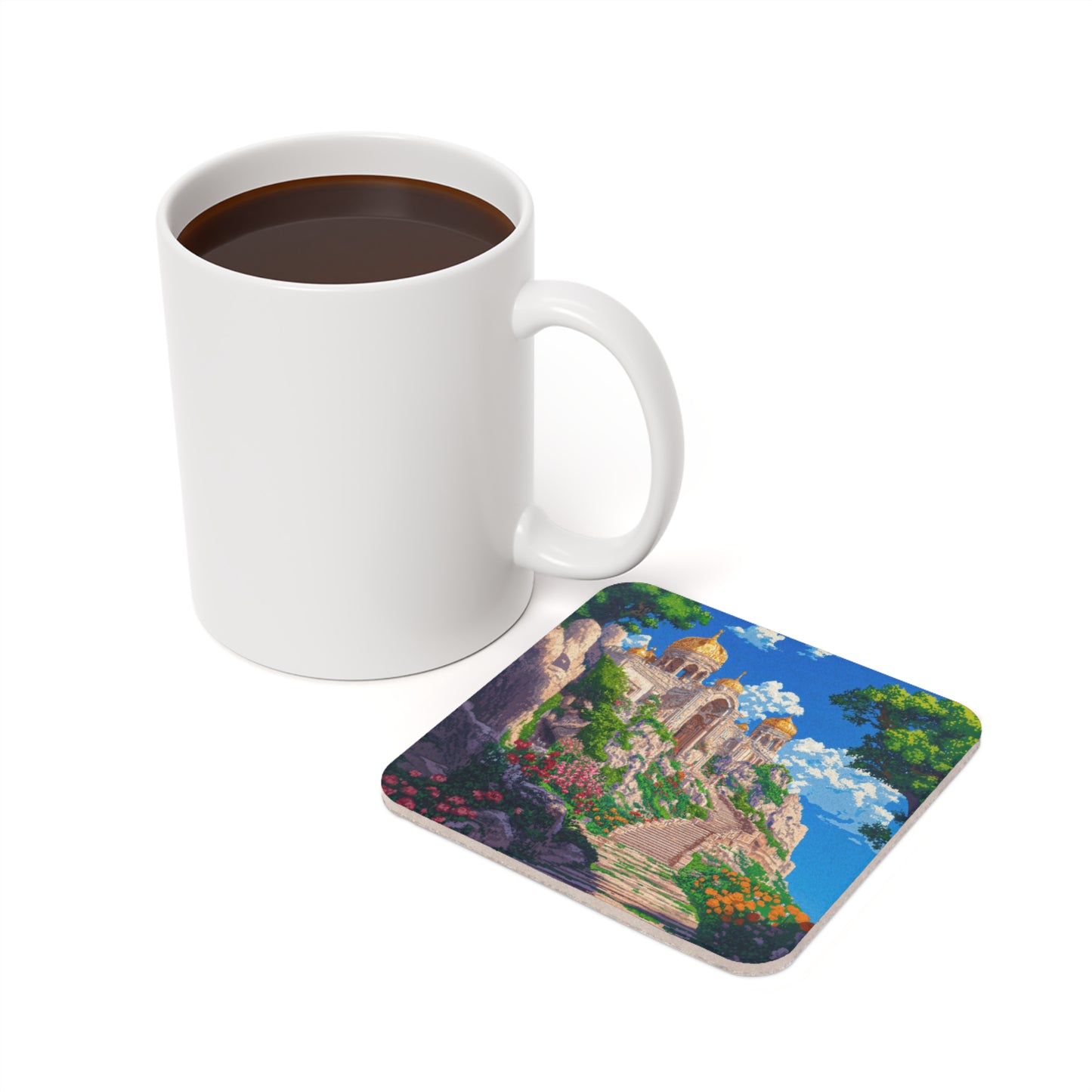 Pixelated Temple Coaster