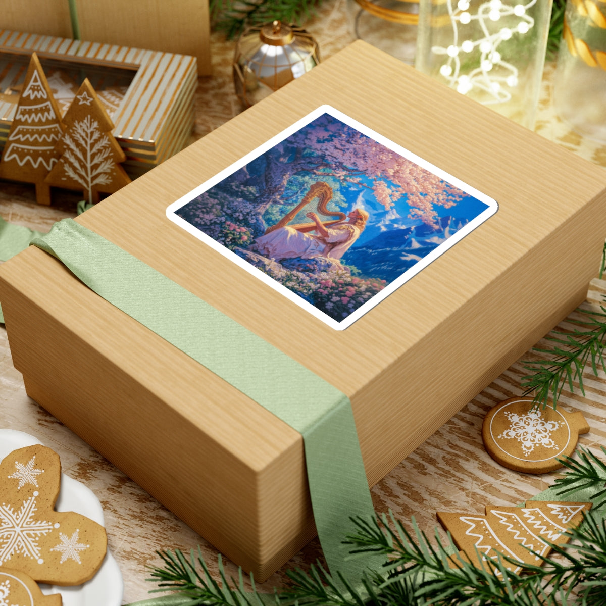 Elven Harpist Sticker