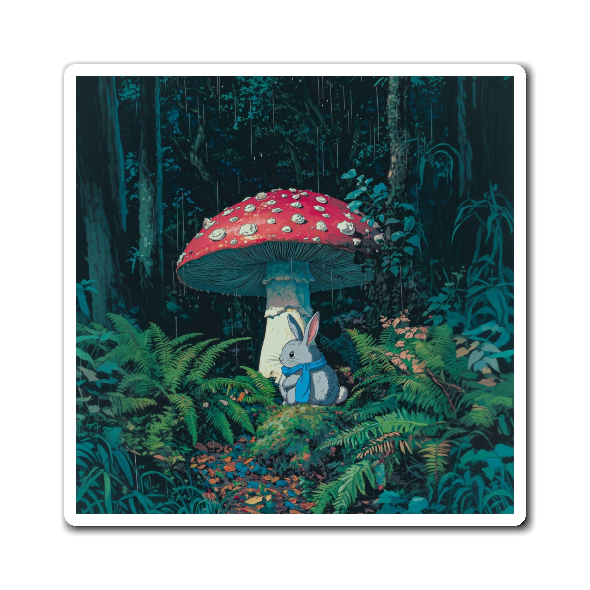 Mushroom Rabbit Fridge Magnet