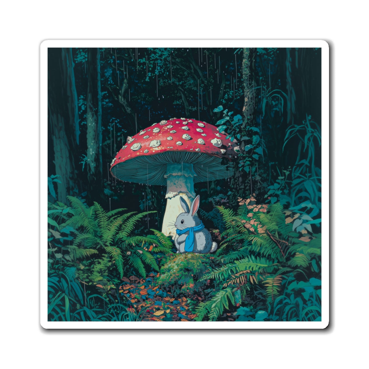 Mushroom Rabbit Fridge Magnet