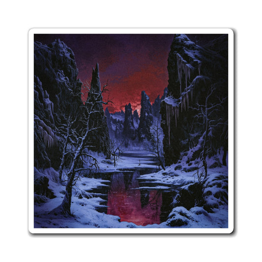 Crimson Frost Fridge Magnet