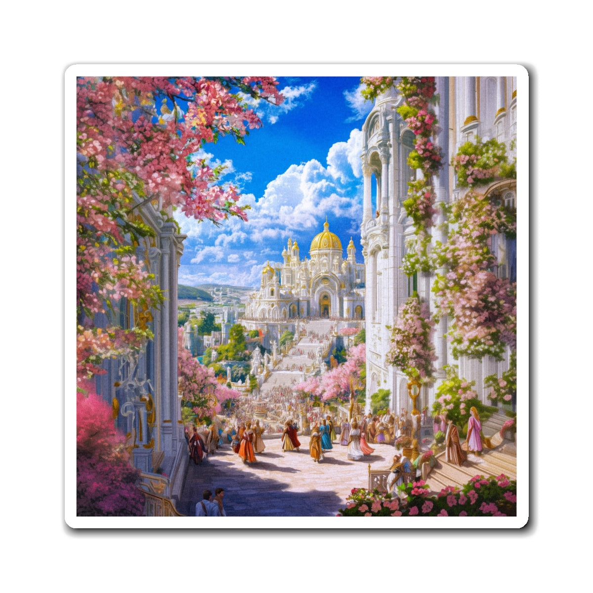 Fantasy Metropololis Fridge Magnet