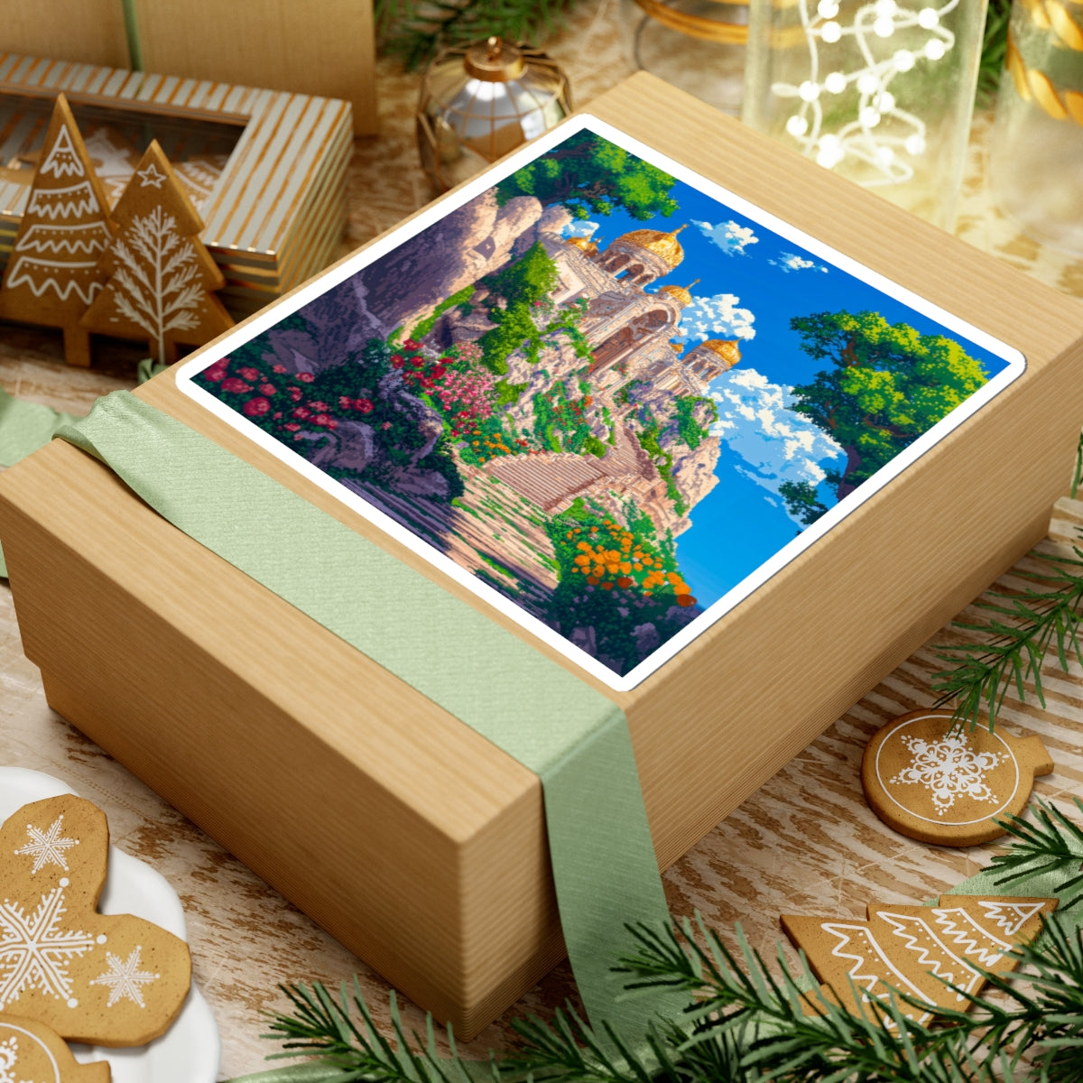 Pixelated Temple Sticker