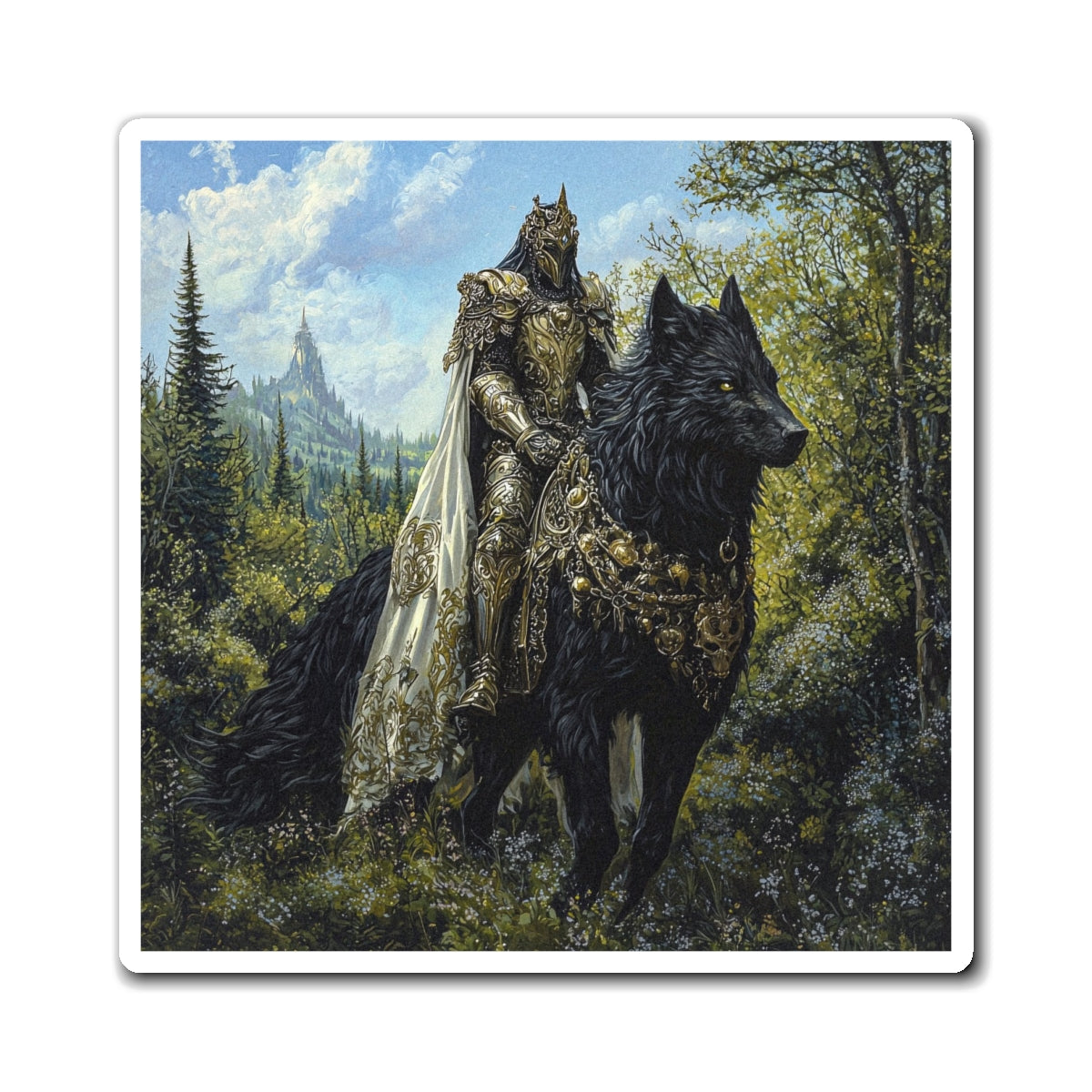 Direwolf Rider Fridge Magnet