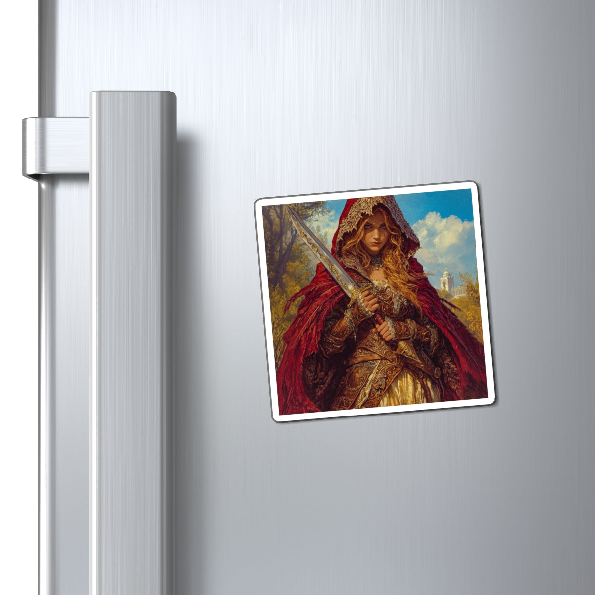 Hooded Maiden Fridge Magnet