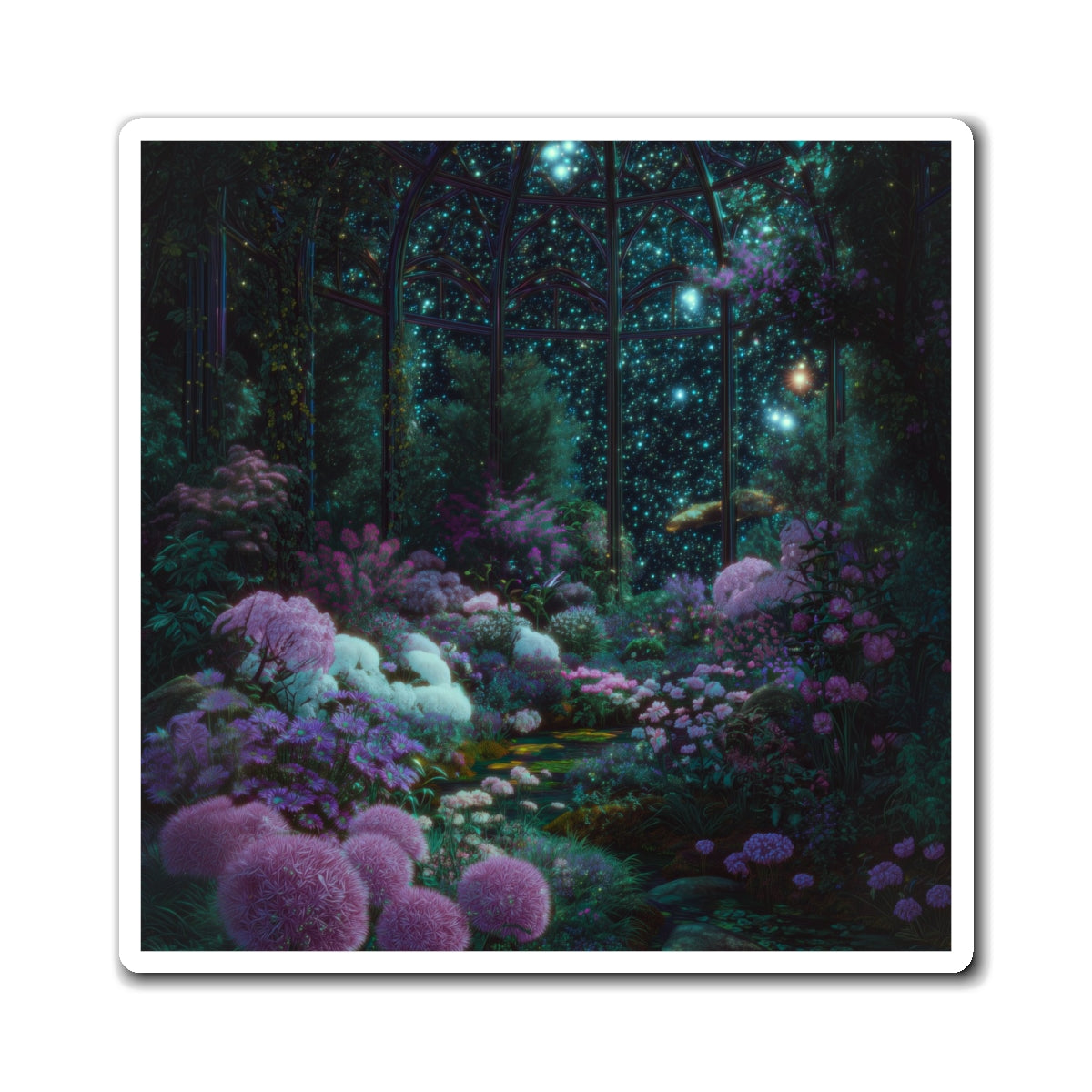 Mystical Greenhouse Fridge Magnet