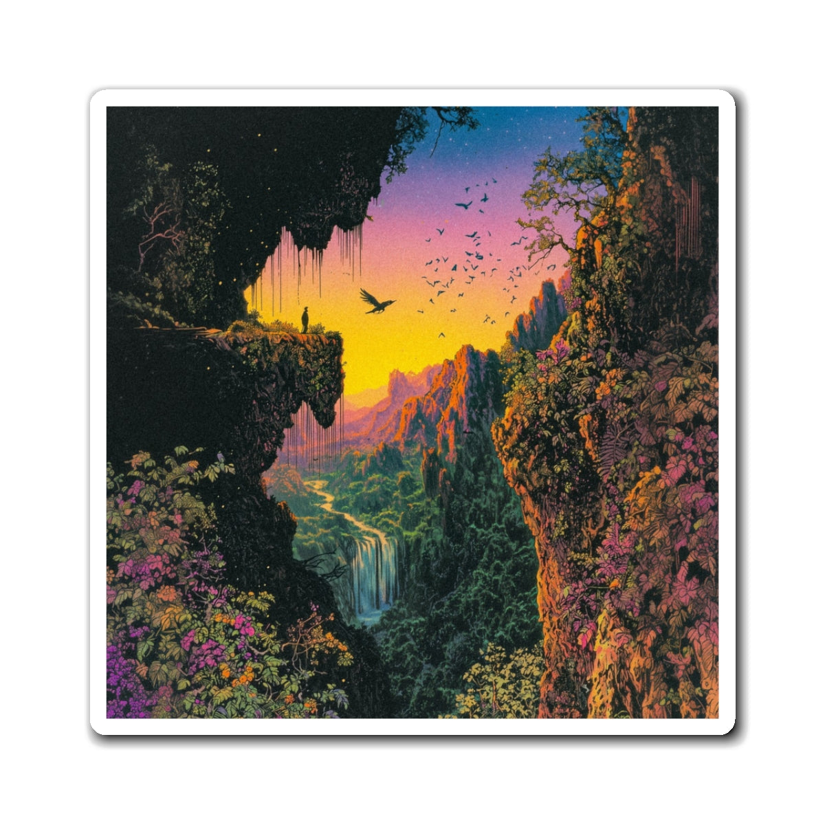 Jungle Sunset Fridge Magnet