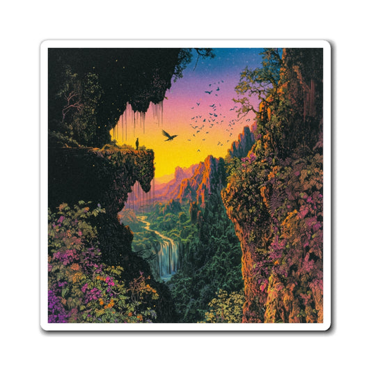 Jungle Sunset Fridge Magnet