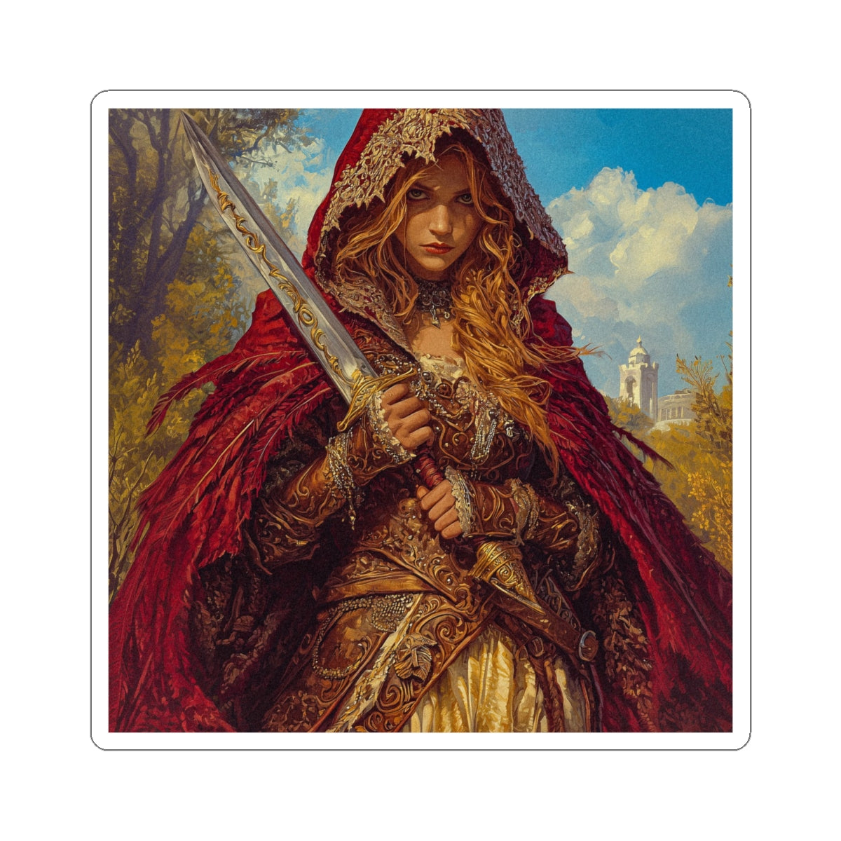 Hooded Maiden Sticker