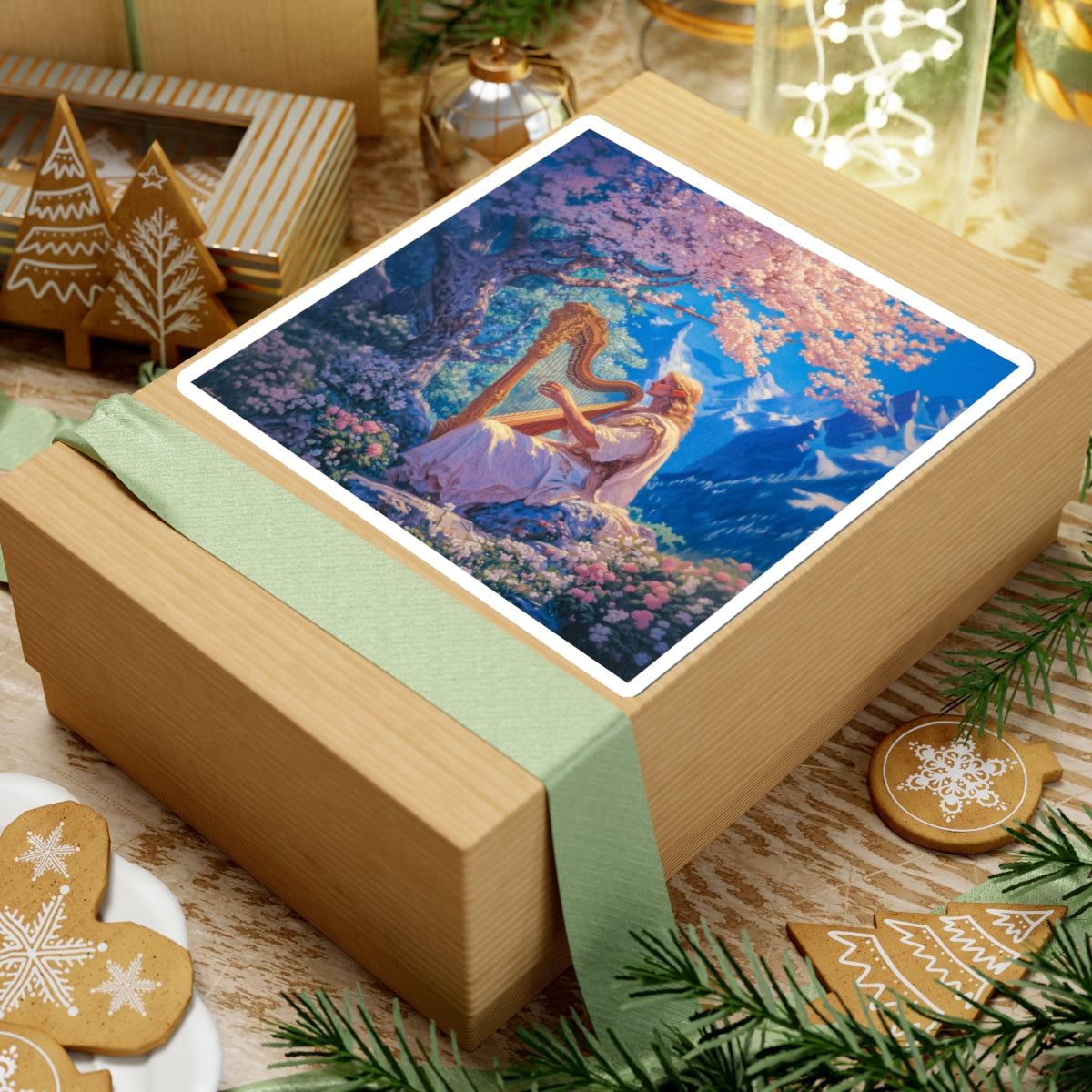 Elven Harpist Sticker