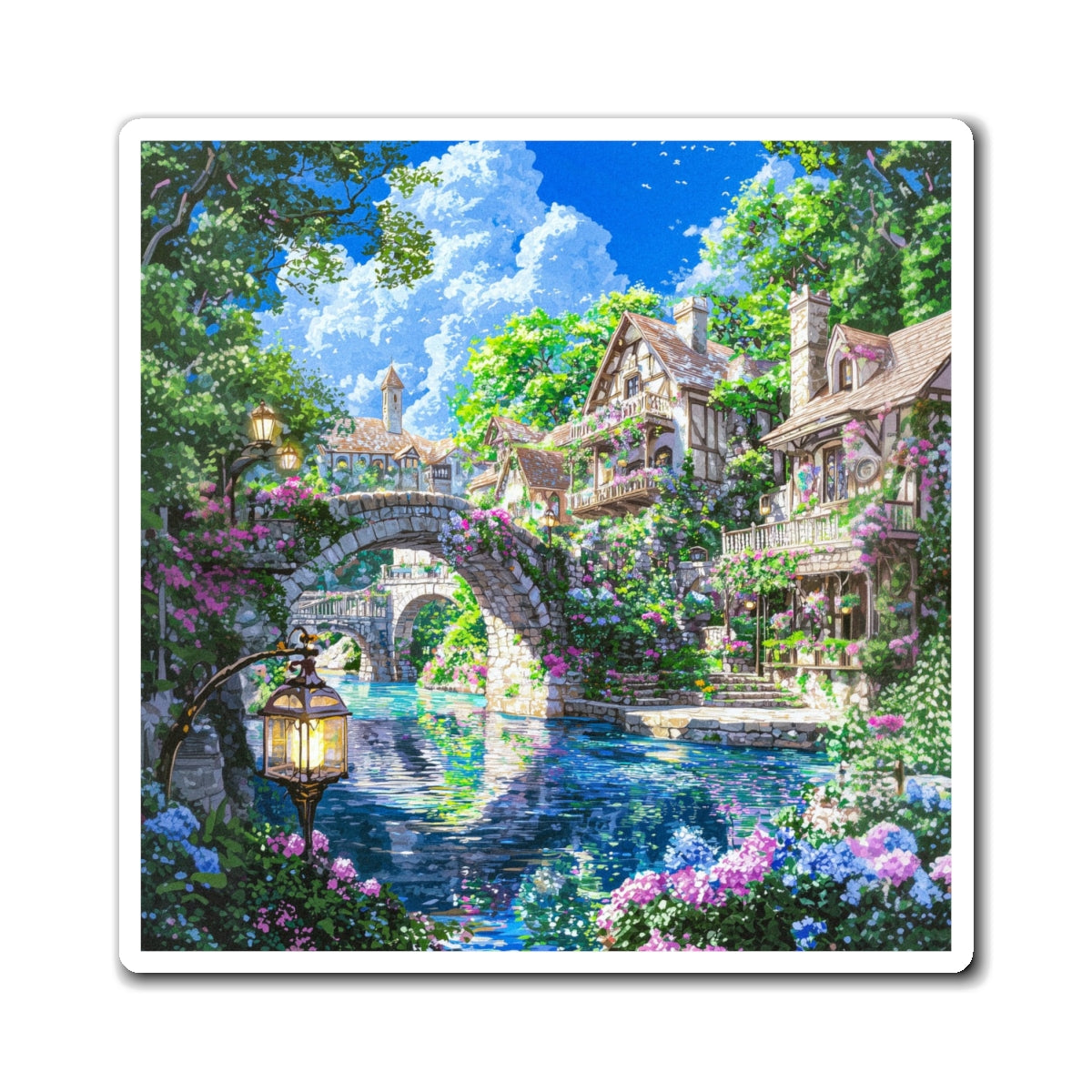River Town Fridge Magnet