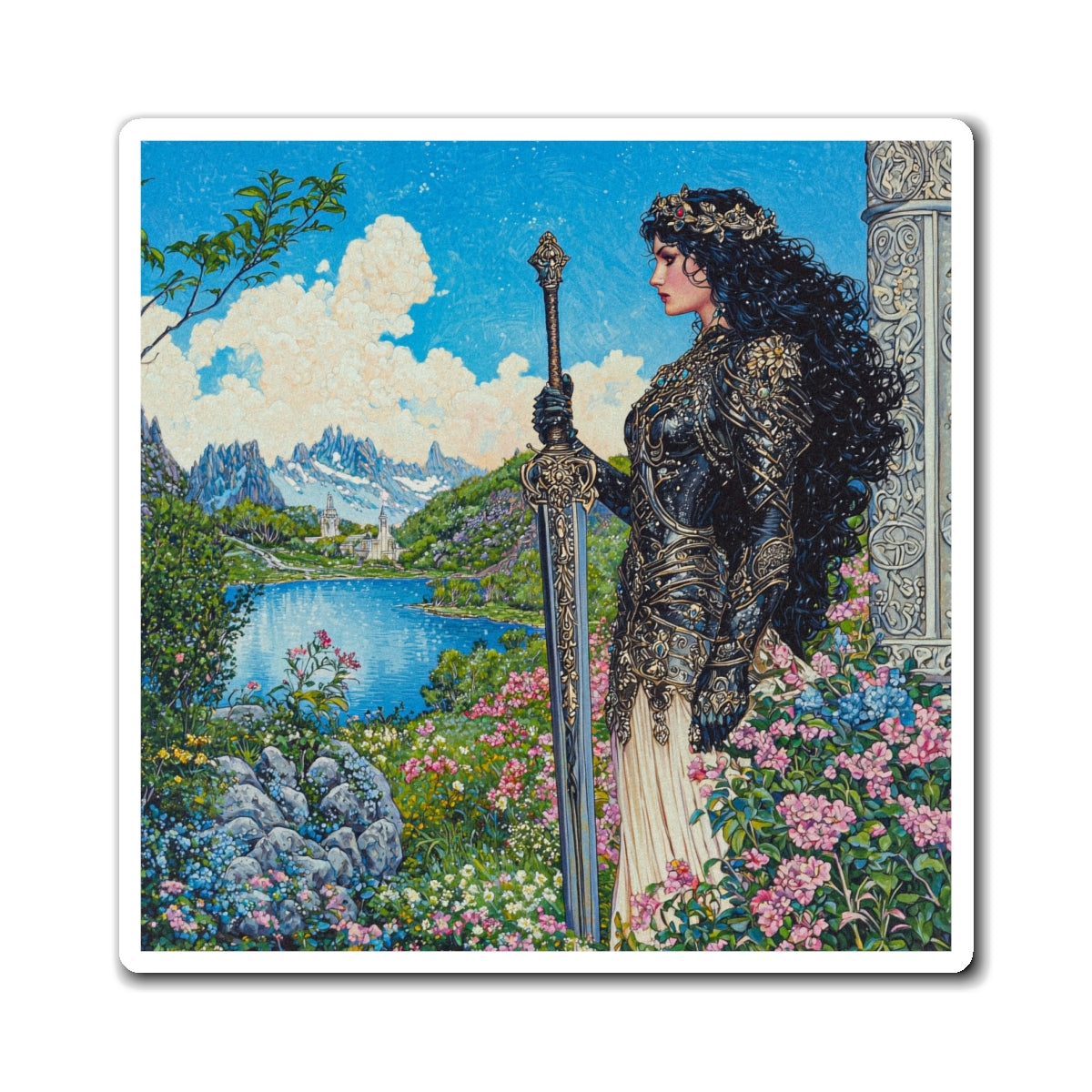 Obsidian Heroine Fridge Magnet