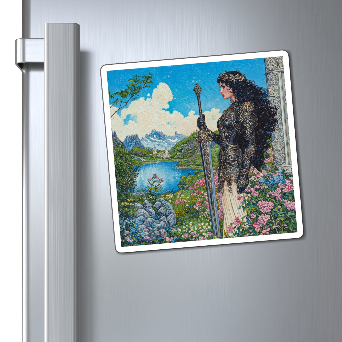 Obsidian Heroine Fridge Magnet