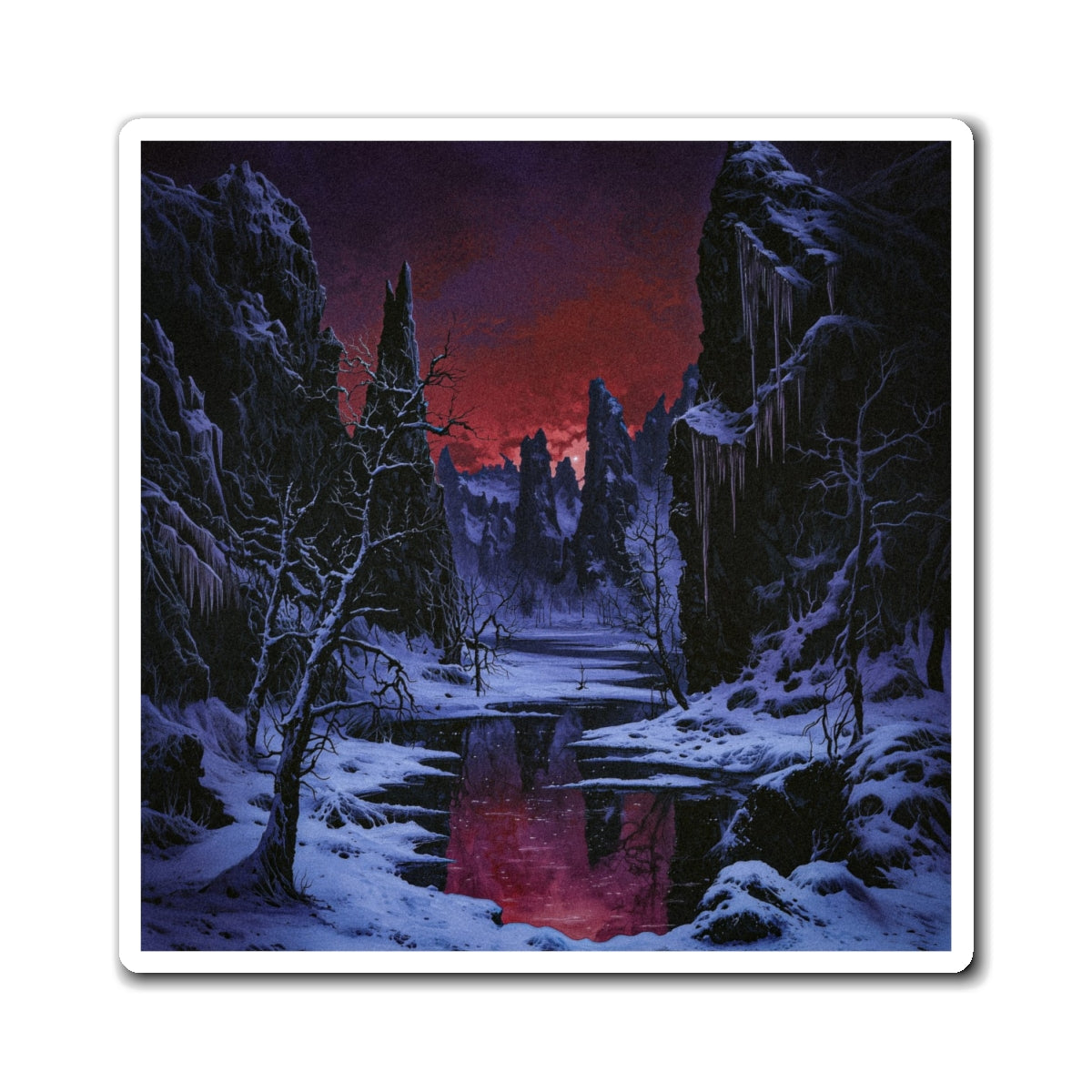 Crimson Frost Fridge Magnet
