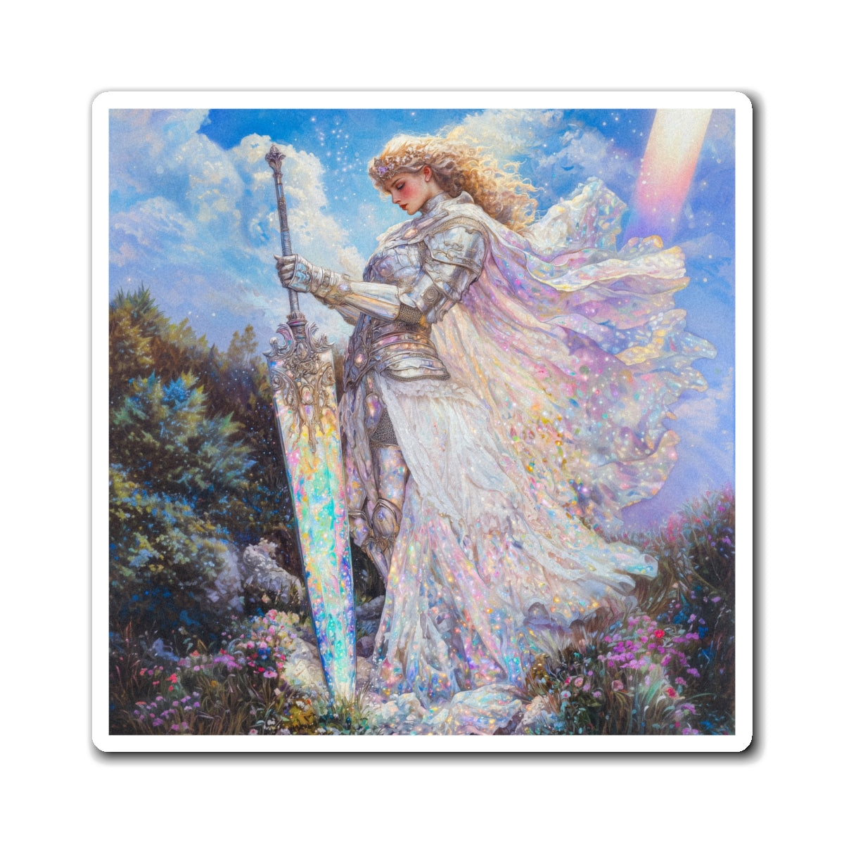 Iridescent Valkyrie Fridge Magnet
