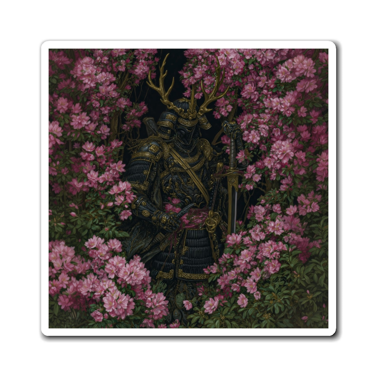 Gilded Samurai Fridge Magnet