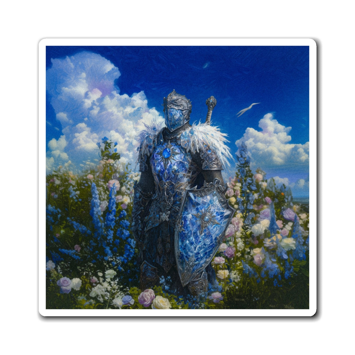 Sapphire Knight Fridge Magnet