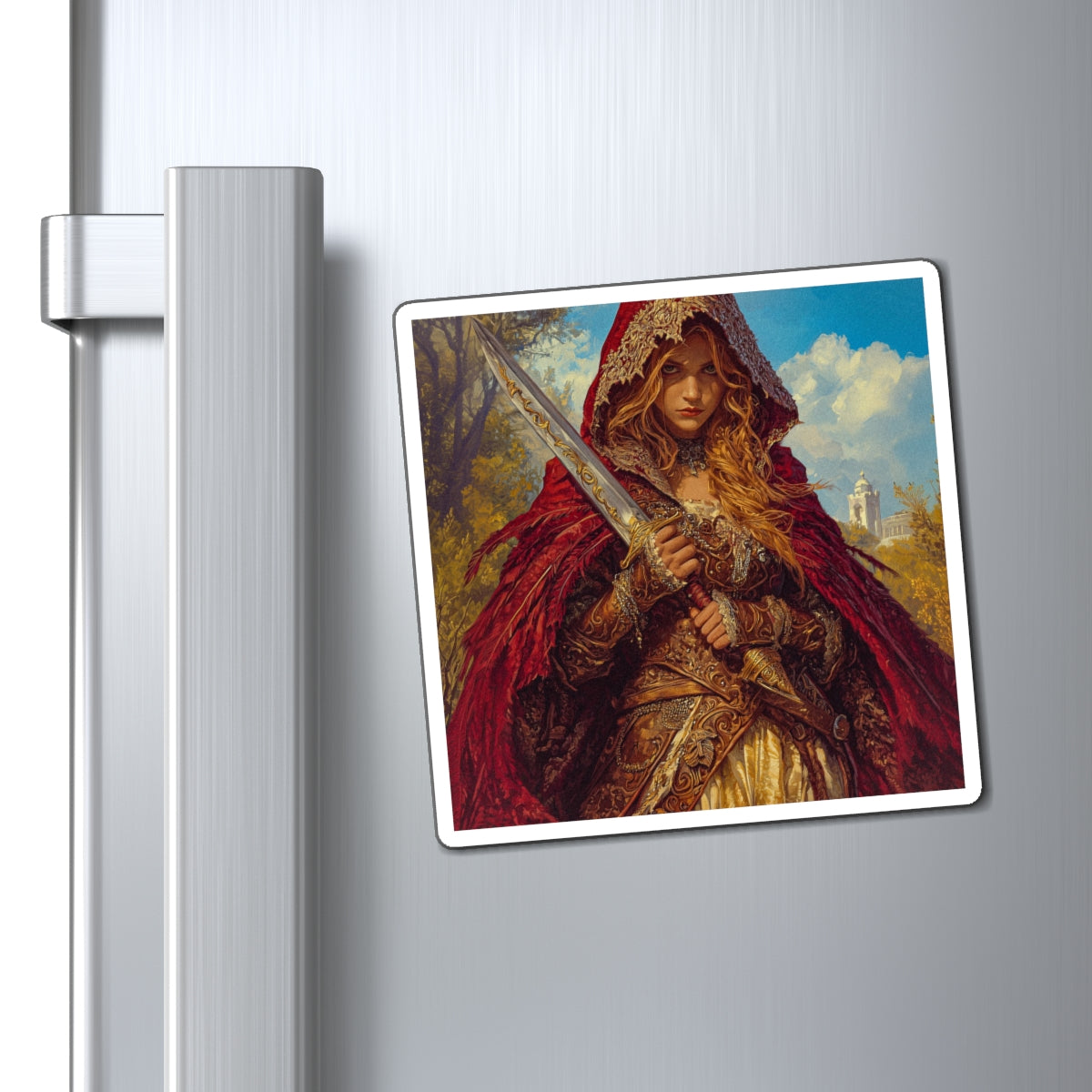 Hooded Maiden Fridge Magnet
